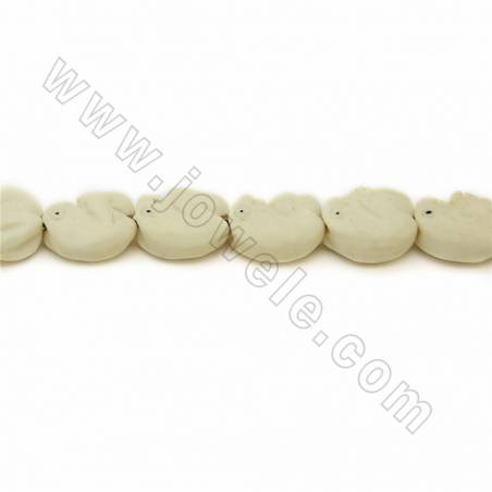 Handmade Carved Ox Bone Beads Strands, Frog, White, Size 16.5x16.5mm, Hole 1mm, 25 beads/strand