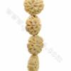 Handmade Carved Ox Bone Beads Strand Flower Size 16.5x16.5mm Hole 1.2mm 25 Beads/Strand
