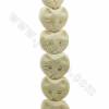 Perles chat en os de boeuf sur fil Taille 15x17mm trou 1.5mm 25perles/fil