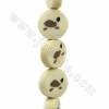 Handmade Carved Turtle Pattern Ox Bone Beads Strands, Flat Round, Light Yellow, Size 16.5x16.5mm, Hole 1mm, 25 beads/strand