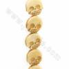 Perles en os de boeuf tête de mort sur fil Taille 17x17 mm trou 0.9mm 25perles/fil