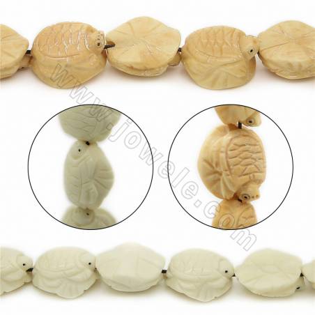 Handmade Carved Ox Bone Beads Strands, Tortoise, Size 20x20mm, Hole 1mm, 20 beads/strand