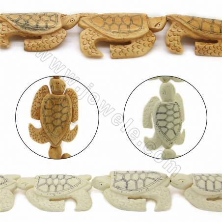 Handmade Carved Ox Bone Beads Strands, Tortoise, Size 46x63mm, Hole 1mm, 7 beads/strand