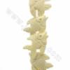 Handmade Carved Ox Bone Beads Strand Fish Size 25x20mm Hole 1mm 22 Beads/Strand