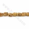 Handmade Skull Carved Ox Bone Beads Strand Size 9x10mm Hole 1~2mm 40 Beads/Strand