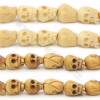 Grade A Quality Handmade Carved Ox Bone Beads Strands, Skull Head, Size 11x12mm, Hole 1~2mm, 35 beads/strand