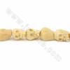 Handmade Skull Carved Ox Bone Beads Strand Size 11x12mm Hole 1~2mm 35 Beads/Strand