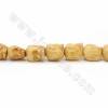 Klasse A gelbe heandgeschnitzte Rinderknochenperlen  13x14mm Loch:1~2mm 32 Stck/Strang