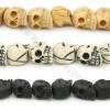 Grade A Quality Handmade Carved Ox Bone Beads Strands, Skull Head, Size 17x18mm, Hole 1~2mm, 22 beads/strand