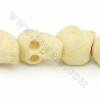 Handmade Skull Carved Ox Bone Beads Strand Size 19x21mm Hole 1~2mm 19 Beads/Strand