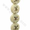 Handmade Carved Ox Bone Beads Strand Flat Round with Frog Pattern Size 16.5x16.5mm Hole 1mm 25Beads/Strand