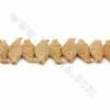 Handmade Carved Ox Bone Beads Strands, Fish, Yellow, Size 45x18mm, Hole 1mm, 22 beads/strand
