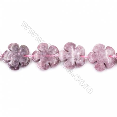 Jaspe impériale violet pierre en fleur sur fil  Taille 20x20mm trou1.0mm Environ 20perles/fil 15~16"