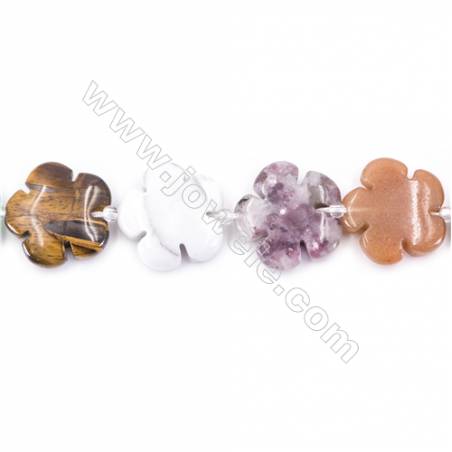 Mix Gemstone Beads Strand  Flower  Size 20x20mm   hole 1mm   about 20 beads/strand 15~16‘’