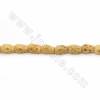 Perles tête de mort en os de boeuf jaune sur fil Taille 8x12mm trou 1~2mm 26perles/fil