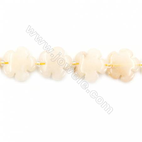 Natural Yellow Jade Beads Strand  Flower  Size 20x20mm  hole 1mm  about 20 beads/strand 15~16"