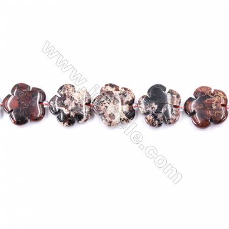 Brecciated Jasper fünfblätterförmige Perlenkette  20x20mm  Loch 1mm  ca. 20 Stck / Strang 15~16"