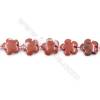 紅石五葉花形串珠 尺寸 15x15毫米 孔徑 約1.5毫米 約27個珠子/條 15~16"