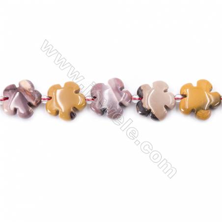 Natural Mookaite Beads Strand  Flower  Size 15x15mm  hole 1.5mm  about 27 beads/strand 15~16‘’