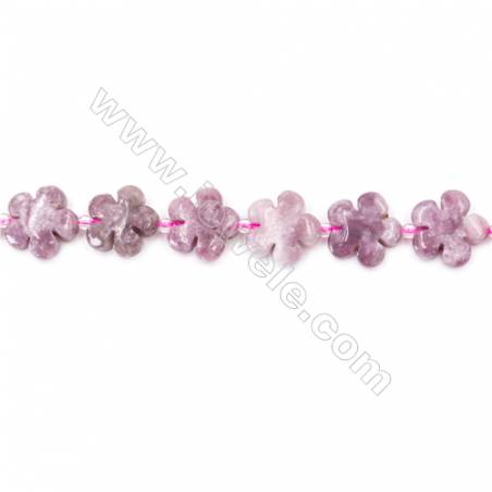 Natural Stone Violet Lilac Jasper Beads Strand  Flower  Size 15x15mm  hole 1.5mm  about 27 beads/strand 15~16‘’