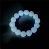 Braccialetti di perle sintetiche di pietra luminosa, verde luminoso/blu luminoso, dimensione perle 16 mm, diametro interno 71 mm