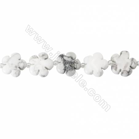 White Howlite Beads Strand  Flower Size 15x15mm  hole 1.5mm  about 27 beads/strand 15~16‘’