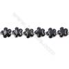 Black Stone Beads Strand  Flower  Size 15x15mm  hole 1.5mm  about 27 beads/strand 15~16‘’