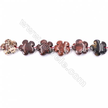 Natural Brecciated Jasper Beads Strand  Flower  Size 15x15mm   hole 1.5mm   about 27 beads/strand 15~16"