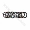 Натуральные браслеты из бисера черной лавы, браслеты с шармами из драгоценных камней и сплава, со спейсерами из сплава, 58 мм, 5