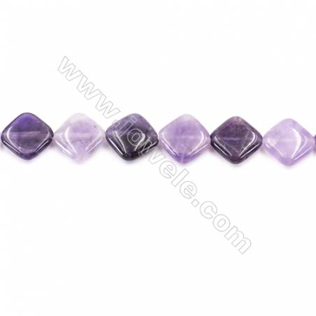 紫晶菱形串珠 尺寸 18x18毫米 孔徑 約1毫米 約22個珠子/條 15~16"