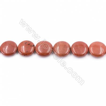 Natural Red Jasper Beads Strand  Flat Round  Diameter 20mm  hole 1mm  about 20 beads/strand 15~16‘’