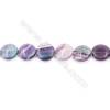 Natural Fluorite Beads Strand  Flat Round  Diameter 20mm  hole 1mm  about 20 beads/strand 15~16‘’