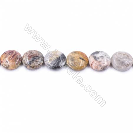 Crazy Lace Agate Beads Strand  Flat Round  Diameter 20mm  hole 1mm  about 20 beads/strand 15~16‘’