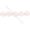 Natural Rose Quartz Beads Strand  Twisted Rhombus  Size 13x13mm  hole 1.5mm  about 22 beads/strand 15~16"