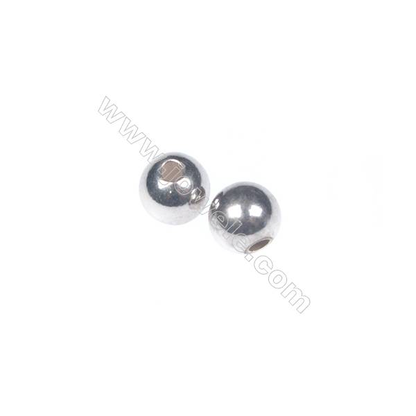 925 sterling silver plated platinum round beads, 4mm, x 100pcs, hole 1.1mm