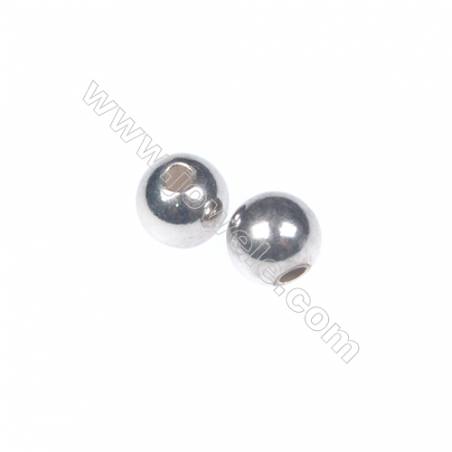 925 Sterling Silber platin runde Perle 4mm x 100 Stck Durchmesser des Loch 1.1mm