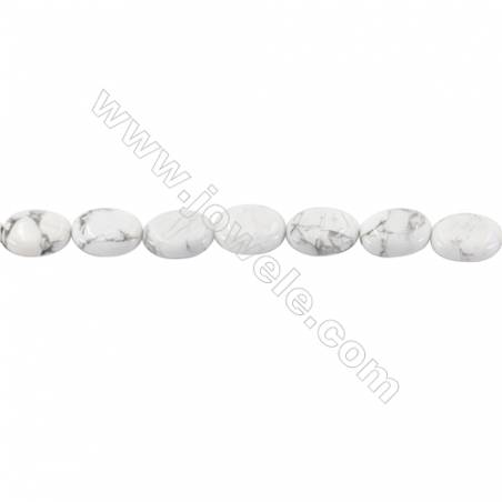 白松石蛋形串珠 尺寸 10x14毫米 孔徑 約1毫米 約30個珠子/條 15~16"