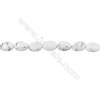 Natural White Howlite Beads Strand  Oval  Size 10x14mm  hole 1mm  about 30 beads/strand 15~16"