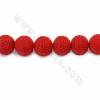 Chinoiserie Jewelry Making Cinnabar Carved Beads Strands, Round, Red, 26x23x24mm, Hole 1mm, 16beads/strand
