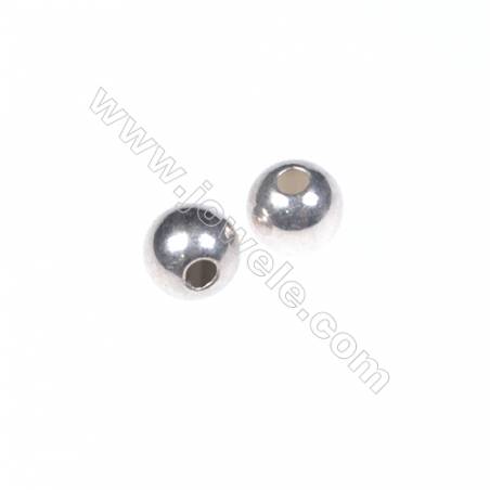 Perles ronde en argent 925 Taille 4mm de diamètre trou 1.0mm 100pcs/paquet