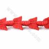 Conta Borboleta Cinábrio esculpida (vermelho) com 38x8x22mm, 1mm de furo - 20 contas/cordão