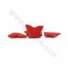 Perles en cinabre papillon rouge sur fil Taille 36x9x20mm trou 1mm 19perles/fil