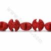 Cinnabar Carved Beads Strands  Anchor Dark Red Size 16x11x16mm Hole 1mm 24 Beads/Strand