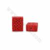 Cinnabar Carved Chinese Knot Beads Strands, Rectangle, Dark Red, Size 22x14x28mm, Hole 1mm, 14beads/strand