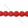 Cinnabar Carved Beads Strand Gossip/Yin Yang Dark Red Size 21x9x21mm Hole 1mm 18 Beads/Strand