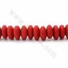 Perles en cinabre en donut rouge sur fil  Taille16x8mm trou 4mm 50perles/fil