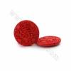 中國風硃砂雕刻圓形（壽）串珠 紅色 尺寸47x11毫米孔徑1毫米 9顆/串