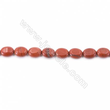Jaspe rouge ovale sur fil  Taille 8x10mm trou1.0mm Environ 40perles/fil 15~16"