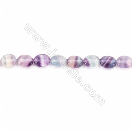 Natural Fluorite Beads Strand  Oval  Size 8x10mm  hole 1mm  about 41 beads/strand 15~16‘’