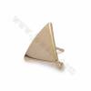 Brass Triangle Stud Earring Findings Size 11x13mm Pin 0.7mm Hole 1.3mm Gold/White Gold Plated 20pcs/Pack